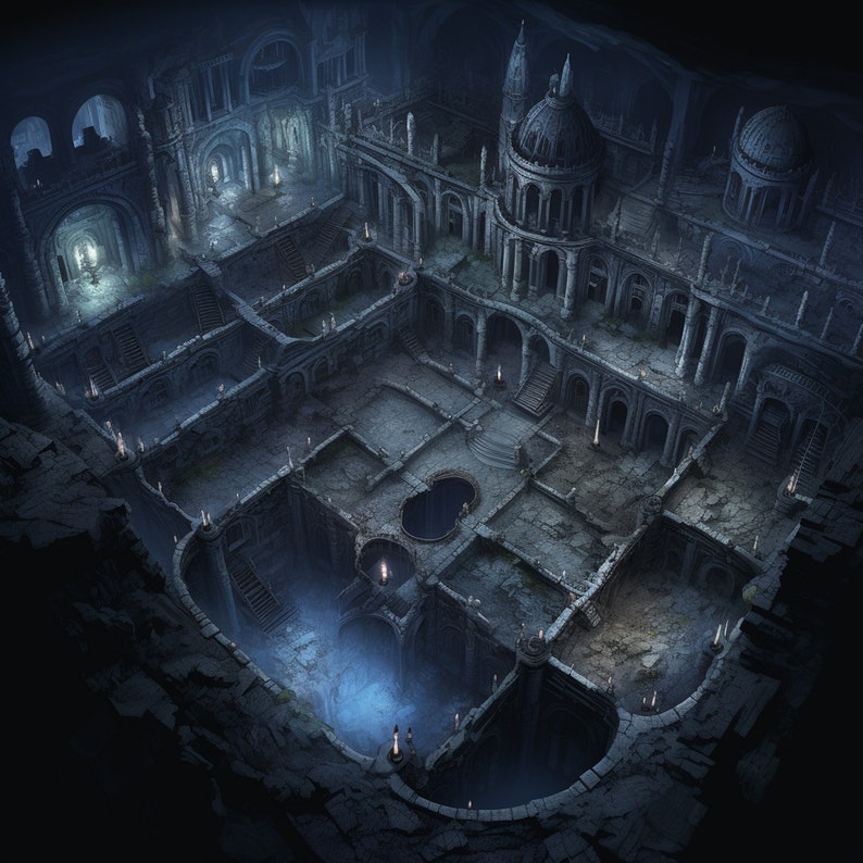 Cartes de bataille Underworld Underdark Dungeon, pack de plus de 200 cartes de bataille de jeu de rôle très détaillées, donjons et dragons, cartes RPG, cartes Underworld image 10