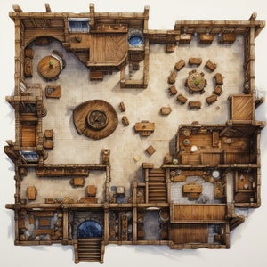 Cartes de bataille de taverne, lot de plus de 250 cartes de bataille de jeu de rôle détaillées, Donjons et dragons, cartes RPG, diverses cartes RPG de taverne image 2