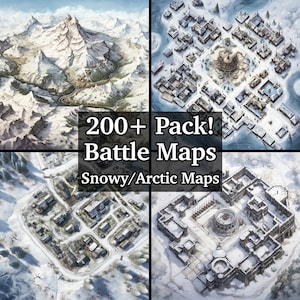 Snowy Battle Map Bundle, Snowy & Arctic Pack, 200+ Pack mit High Detail Role Playing Maps, Dungeons and Dragons, RPG Maps, Winter Terrains