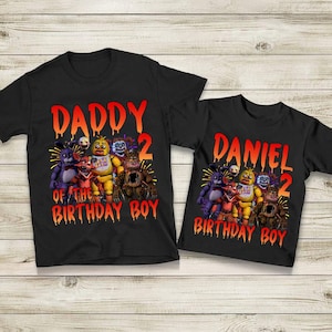 Personalized Five Nights Birthday Family Shirts, Horror Movie Shirt, Custom Birthday Family Matching T-shirts, Horror Kids Shirt
