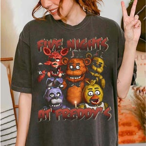 Vintage Five Nights Shirt, Horror Characters Shirt, Horror Movies Shirt, Scary Halloween Movies Shirt, Halloween Adults Shirts