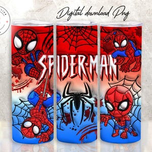 Envoltório de copo inflável 3D do Homem-Aranha, sublimação de copo inflável do Homem-Aranha, sublimação de copo do Homem-Aranha de 20 oz, envoltório de copo Super Aranha
