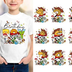 Personalisierte benutzerdefinierte Toy Story Geburtstagskind Bundle Design PNG, benutzerdefinierte Geburtstag Toy Story Png, Geburtstag passendes T-Shirt, PNG Instant Download