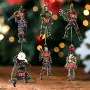 Personalized Horror Characters  Christmas Ornaments, Horror Movie, Halloween Horror Nights 2025, Christmas Gift, Universal Christmas Decor
