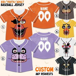 Personalized Horror Characters Baseball Jerseys, Horror Movies Tee, Five Nights Characters Friends Shirt, Halloween Horror Nights 2025 Shirt