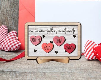 Custom Valentine Sign Svg, Valentines Day Family Name Sign, Valentine Laser Files, Our Sweethearts Svg, A house full of Sweethearts Svg