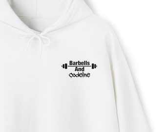 Lifting Sweatshirt | Barbells and Codeine hoodie, Hooded Sweatshirt, Gym wear, Fitness gear, health