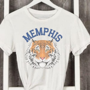 Memphis Unisex Softstyle T-Shirt. Tiger face. Vintage Tiger face. Sports tee gift. Fathers day gift. Mothers day. College sports fan tshirt.