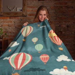 Hot Balloon Swaddle Blanket - Cozy Toddler Personalized Chill Blanket - Unique Super Comfort Feel Blanket - Trendy Luxury Awesome Blanket