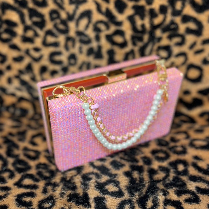 Blue Bling Banded Cash Luxury Clutch