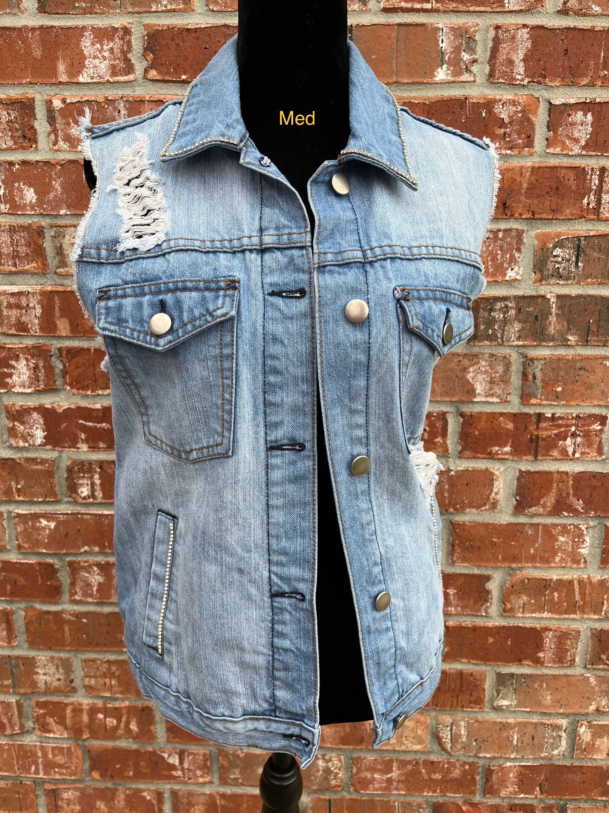 Destroyed denim vest new arrivals