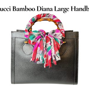 Authentic Vintage GUCCI Bamboo Diana Large Black Leather Tote Bag| Cleaned & Conditioned | Excellent Condition| with Gucci Shoulder Strap