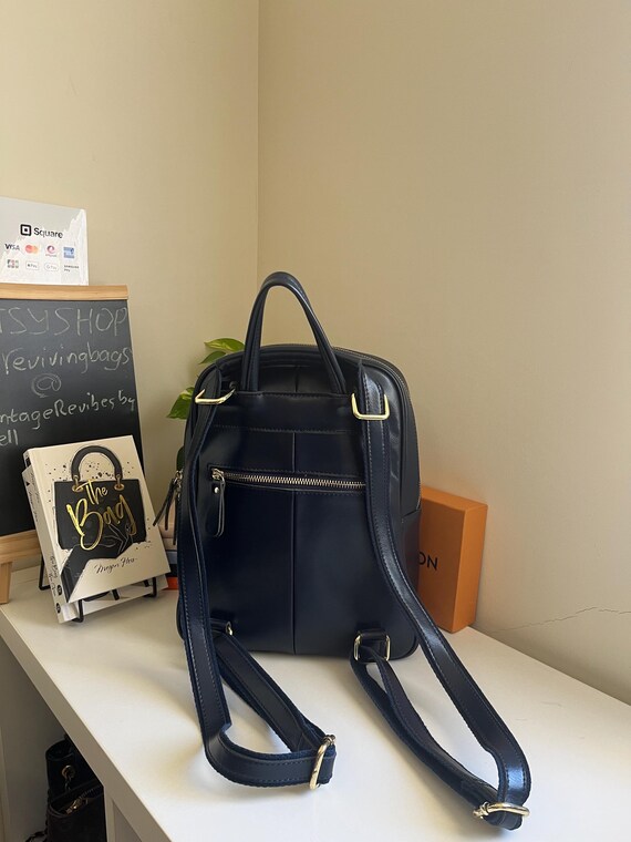 Blue Leather Two Way Backpack | Pristine Condition | Local  display picture 2