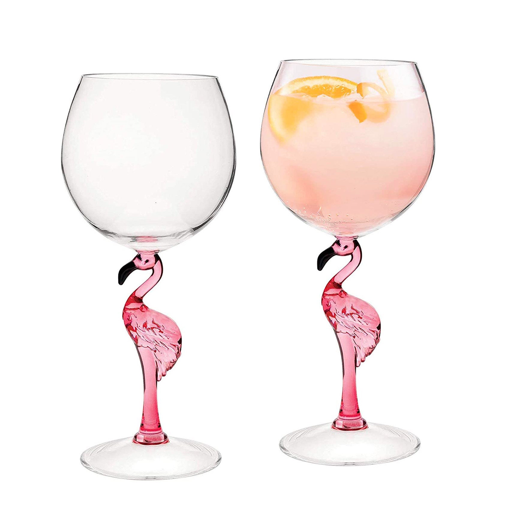 Lot de 2 verres à martini avec flamant rose créatif - 2 verres à