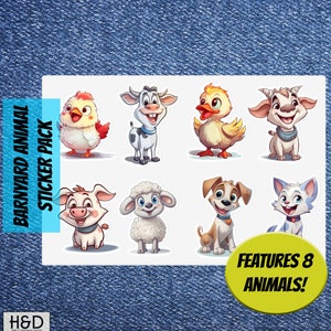 Cute Barn Yard Animal Sticker Pack