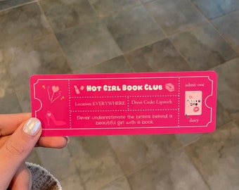 Hot Girl Book Club | Unique Bookmark | Hot Pink Bookmark | Perfect Gift for Book Lover | Unique Gift | Bookmark | Book Club Bookmark | Cute