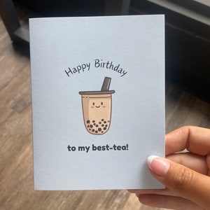 Happy Birthday to my best-tea! | Boba birthday card | Birthday card | Special birthday card | Unique | Cute card | Gift for birthday |