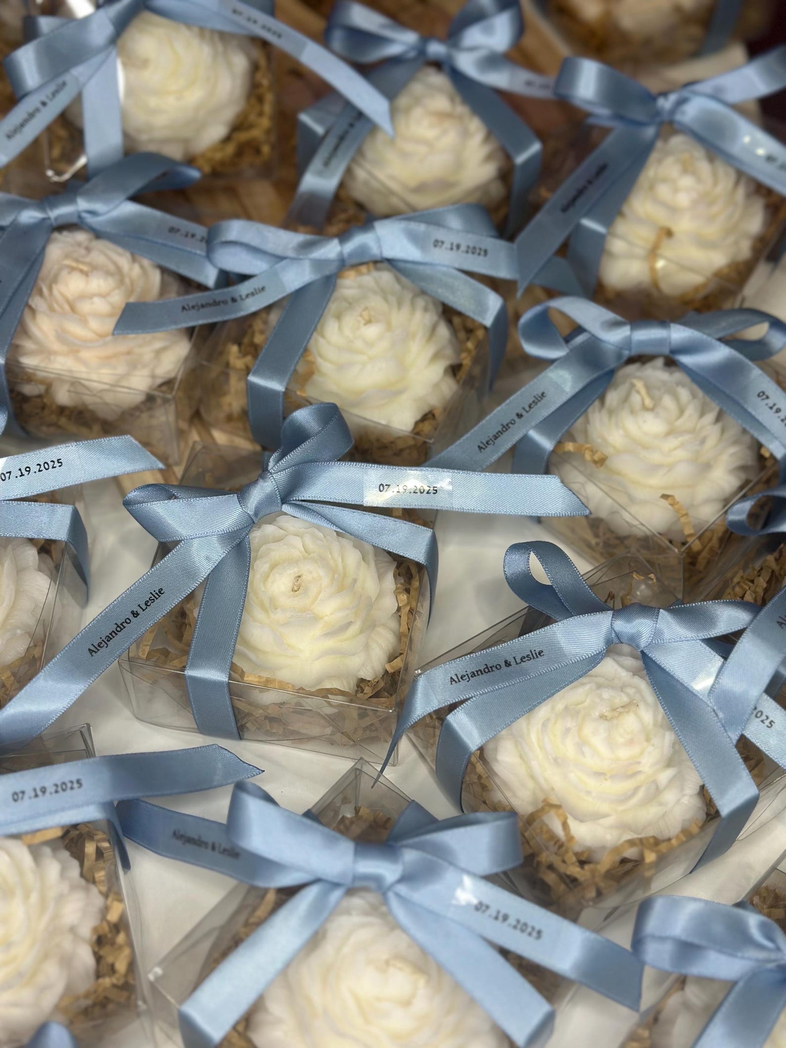 Peony Wedding Favor Candle – Personalized Soy Wax Flower With Box ...