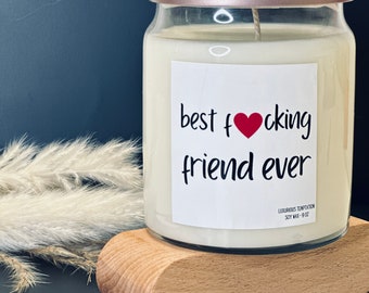 Vela engraçada para melhor amiga - Melhor amiga de todos os tempos - Vela de soja para presentear ela - Presente sarcástico - Presente para melhor amiga - Presente de aniversário para amizade