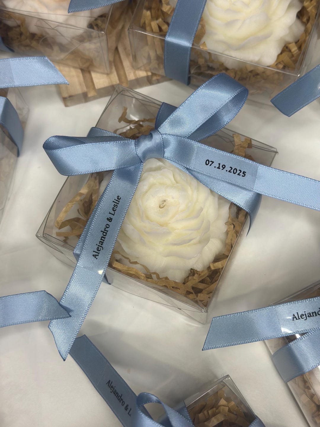 Peony Wedding Favor Candle – Personalized Soy Wax Flower With Box ...