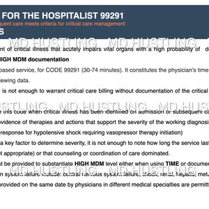 HOSPITALIST Inpatient E/M services DIGITAL PDF cards for 2023 99222-99223-99232-99233-99291