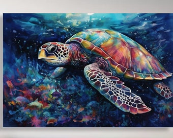TORTUGA ACUARELA  Ilustración de arte digital. Descarga instantánea, Descarga digital, Arte imprimible, Arte de pared, Arte digital