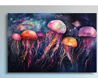 JELLYFISH WATERCOLOR Digital Art Illustration. Instant Download, Digital download, Printable Art, Wall Art, Digital Art