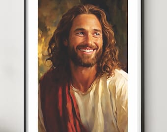 Smiling Jesus, digital art or an oil painting, artwall
