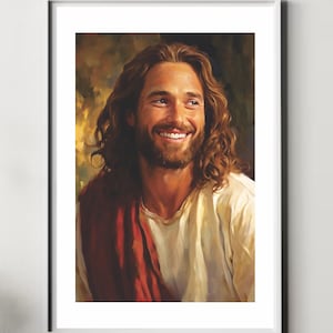 Smiling Jesus, digital art or an oil painting, artwall