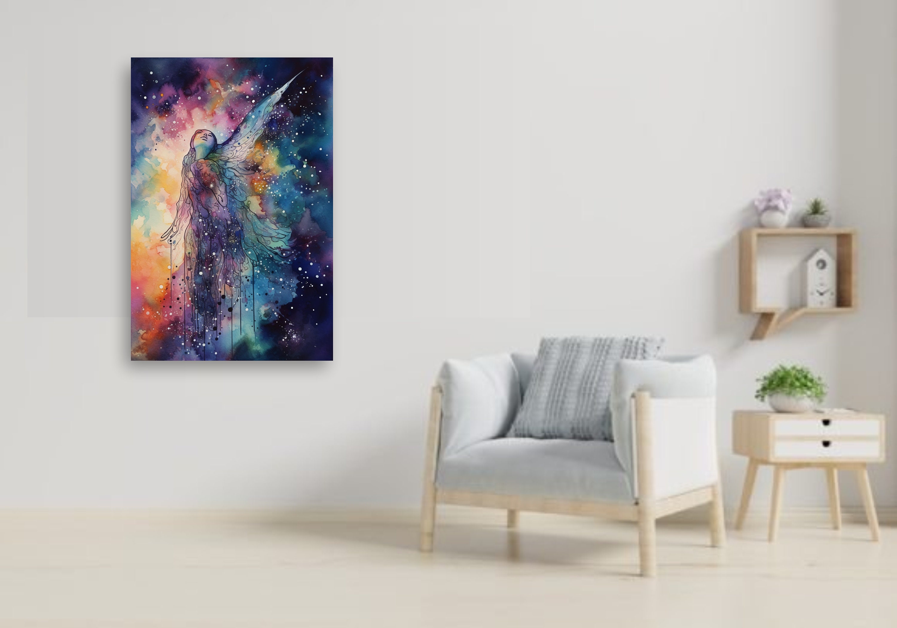 ANGEL WATERCOLOR Digital Art Illustration. Instant Download, Digital ...