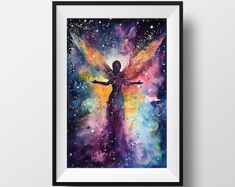 ANGEL WATERCOLOR Digital Art Illustration. Instant Download, Digital download, Printable Art, Wall Art, Digital Art