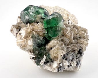Fluorite Specimen with Muscovite and Quartz (Erongo Mountains, Erongo Region, Namibia) - 64g
