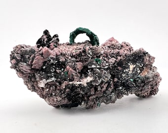 Espécimen de dolomita y malaquita cobaltoana (depósito de Kakanda, Lualaba, República Democrática del Congo) - 59 g