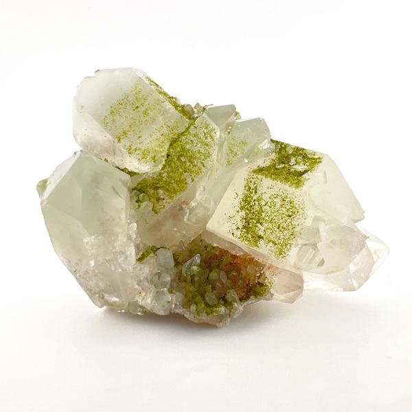 Épidote des forêts avec spécimen de quartz (Turquie) – 26 g, super brillant et gemme