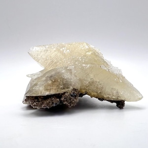 Calcite Cluster with Pyrite (Fletcher Mine, Reynolds County, Missouri) - 80g, double-terminations (DTs)
