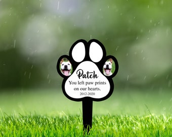 Personalized Pet Loss Grave Marker, Pet Photo Memorial, Loss of Pet Photo Keepsake, Sympathy Stake For Pet Owner, Dog Cat Loss Plaque