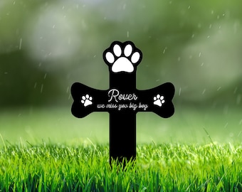 Dog Memorial Grave Stake, Custom Pet Loss Garden Marker
