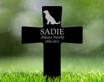 Pet Cross Memorial Grave Stake Custom, Dog Cross Acrylic Stake for Outdoor, Dog Breeds Collection