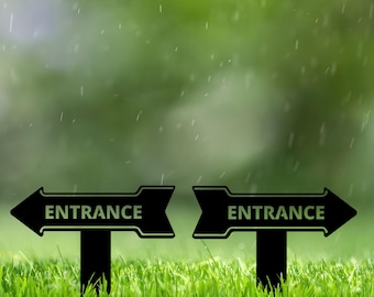 Custom Handcrafted Metal Directional Arrow Signs and Wayfinding Plaques for Personalized Home Decor and Professional Office Navigation