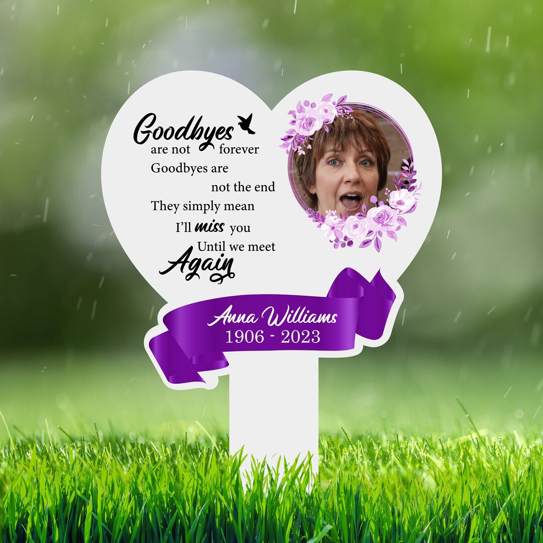 Loss of Loved One Grave Stake Personalized, Photo Grave Marker, Heart
