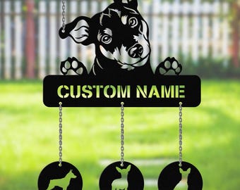 Personalized Beagle Wind Chime, Custom Name, Metal Dog Memorial Chimes for Outdoor