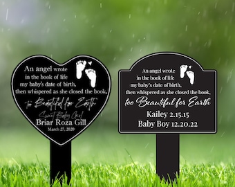 Personalized Baby Memorial Stake, Miscarriage Remembrance Plaque, Acrylic Garden Marker for Outdoor, Weatherproof
