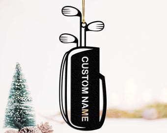 Personalized Golf Bag Ornament, Custom Name Gift for Golfer,  Golfer Christmas Ornament, Golf Club Gift 2026
