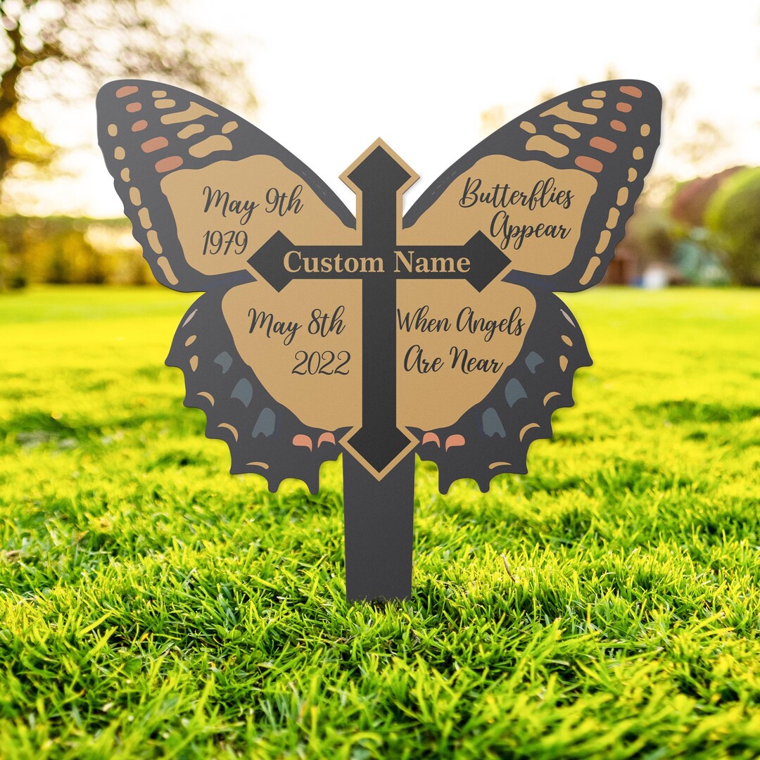 Custom Butterfly Grave Marker Grave Marker for Loss of Loved Etsy