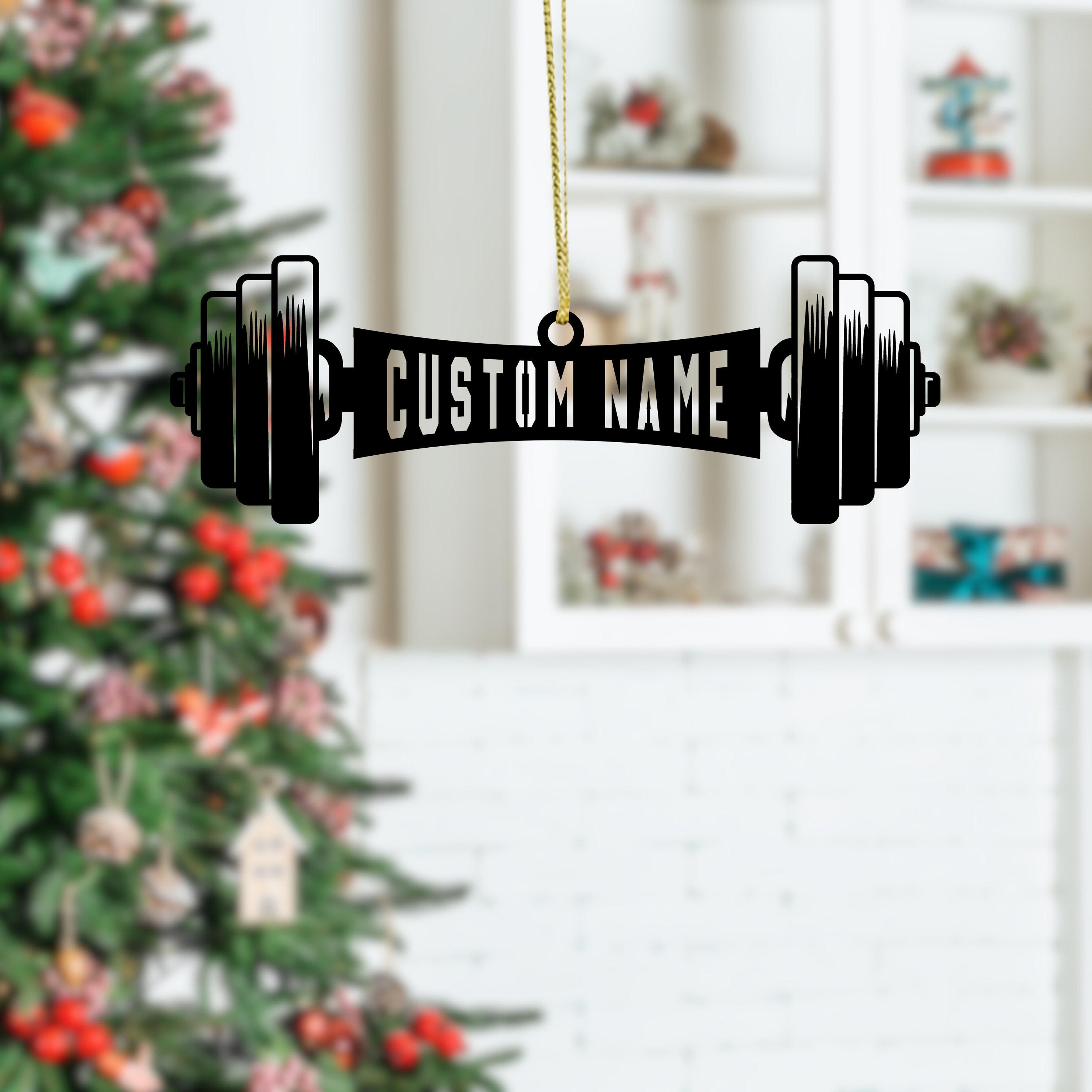 Weightlifting Christmas Ornament 
