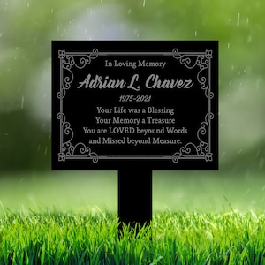 Custom Memorial Grave Plaque, Grave Marker For Human, Bereavement Sympathy Stake, Outdoor Memorial Marker, Keepsake Garden Stake Stick