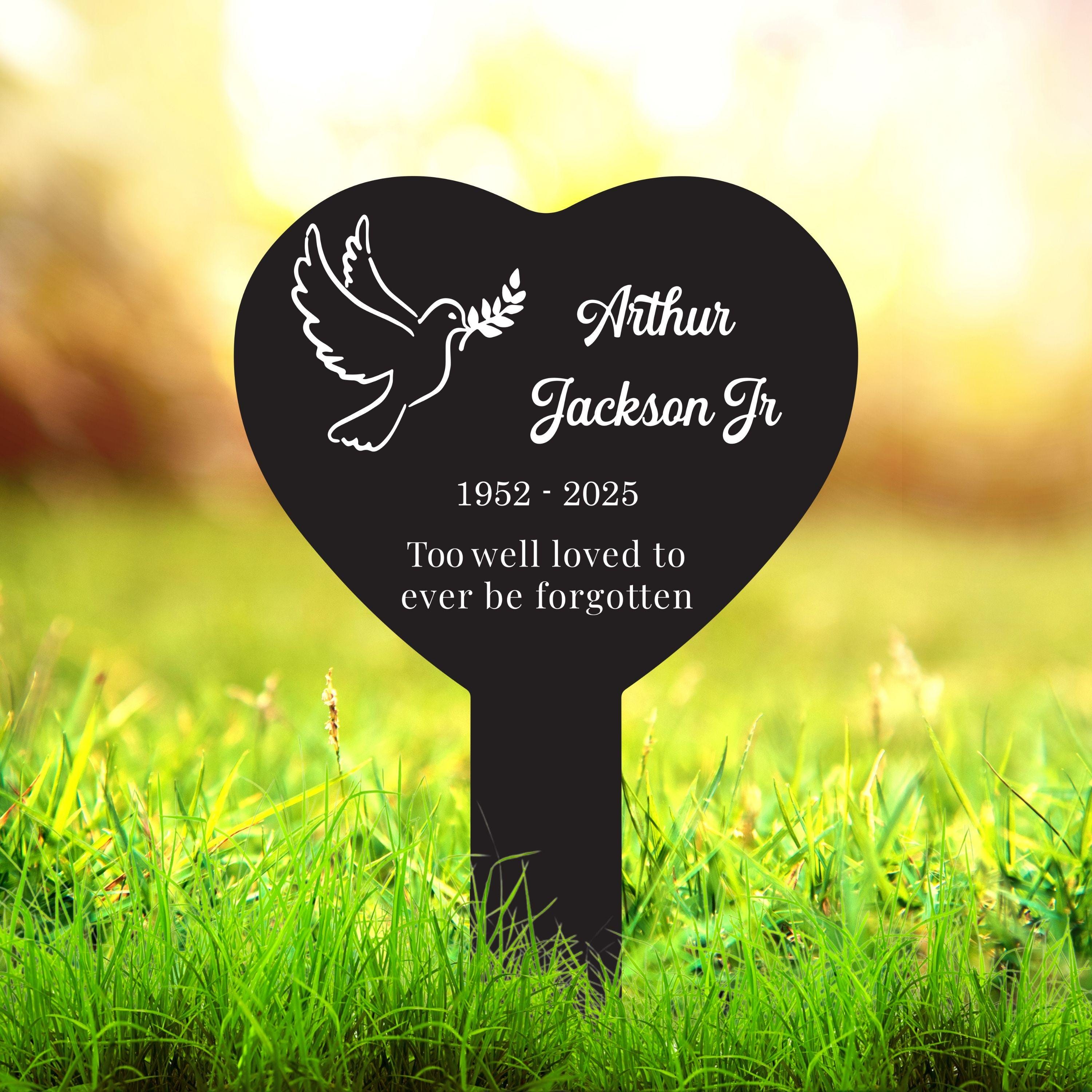 Outdoor Grave Marker for Cemetery, Personalized Name and Dates, Acrylic ...