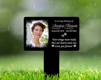 Photo Grave Marker Personalized, Temporary Grave Marker With Photo, Outdoor Memorial Plaque, Sympathy Plaque, Remembrance Plaque