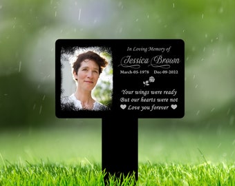 Photo Grave Marker Personalized, Temporary Grave Marker With Photo, Outdoor Memorial Plaque, Sympathy Plaque, Remembrance Plaque