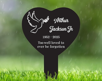 outdoor grave marker for cemetery, personalized Name and dates, Acrylic marker, memorial gifts